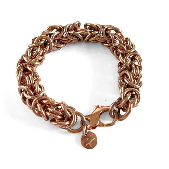 Dyadema Bronze Italy Byzantine Chain Link Bracelet - Picture 3 of 5